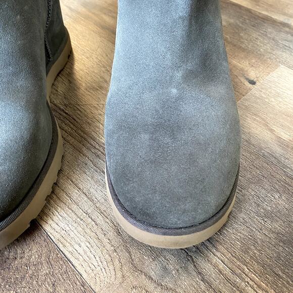 UGG Classic Femme Mini Wedge Slate Gray Cozy Suede Ankle Boot Women's 9.5 - Picture 11 of 13